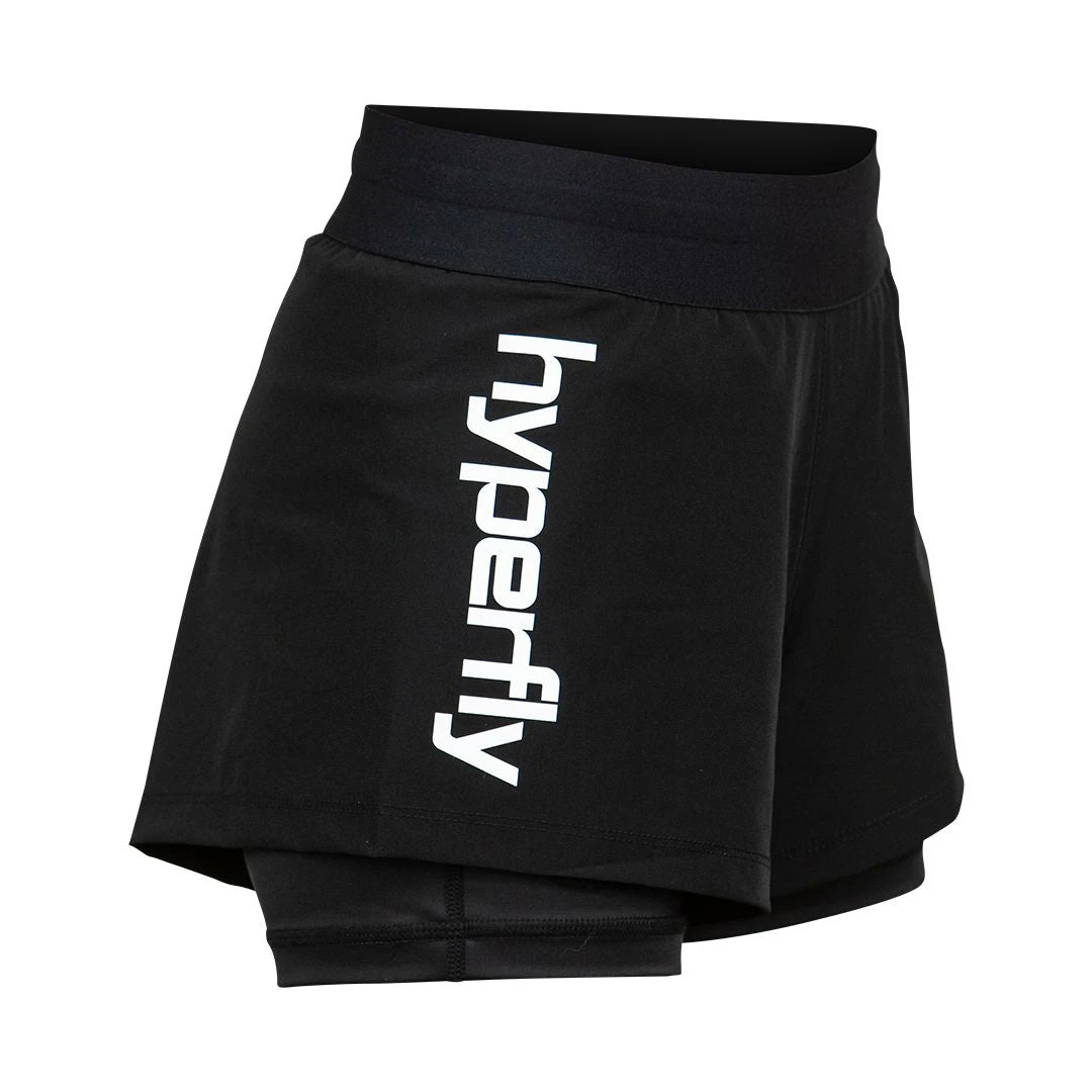 FlyGirl Fight Shorts Black With White 3 FlyGirl Fight Shorts Black With White - Image 3