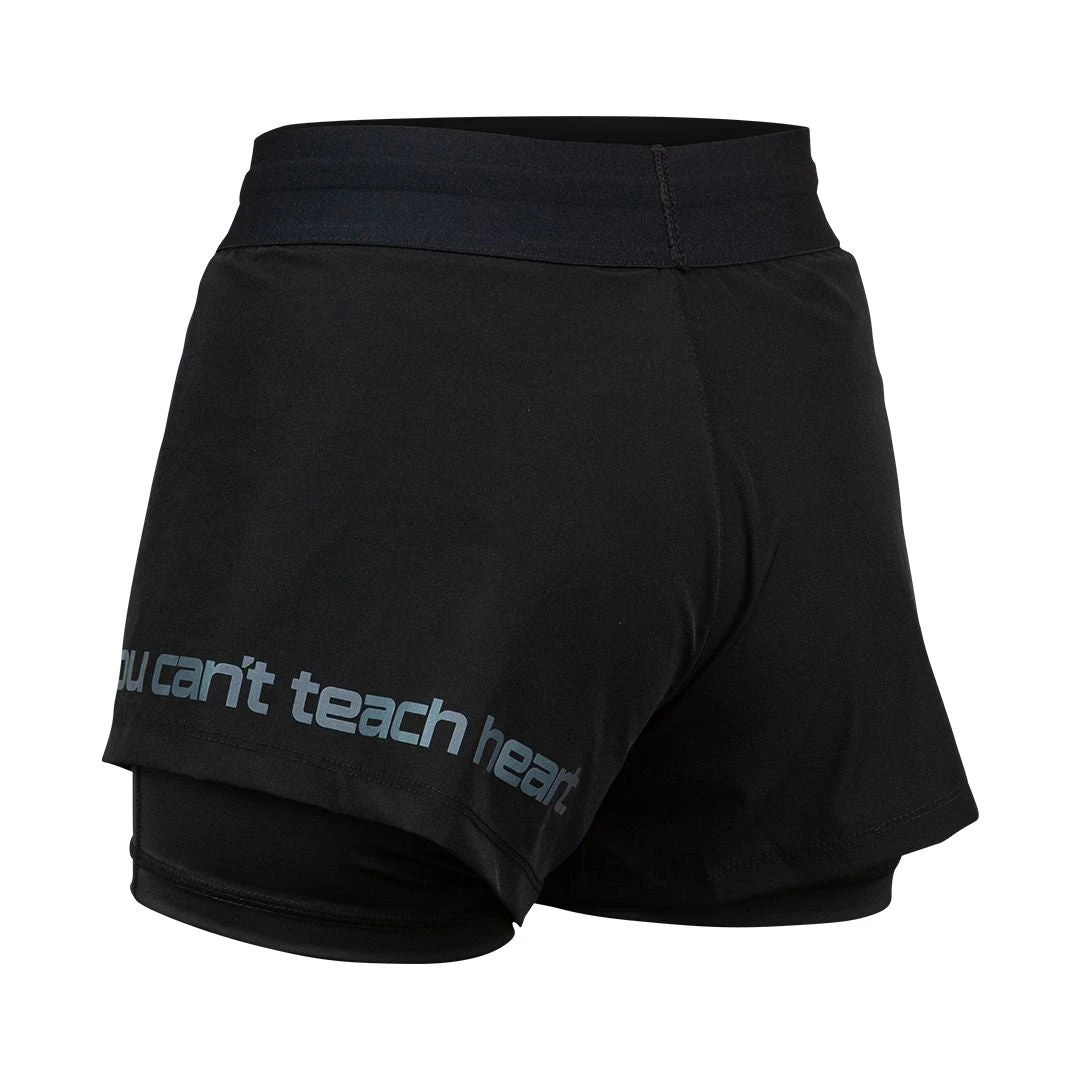 FlyGirl Fight Shorts Black With White 2 FlyGirl Fight Shorts Black With White - Image 2