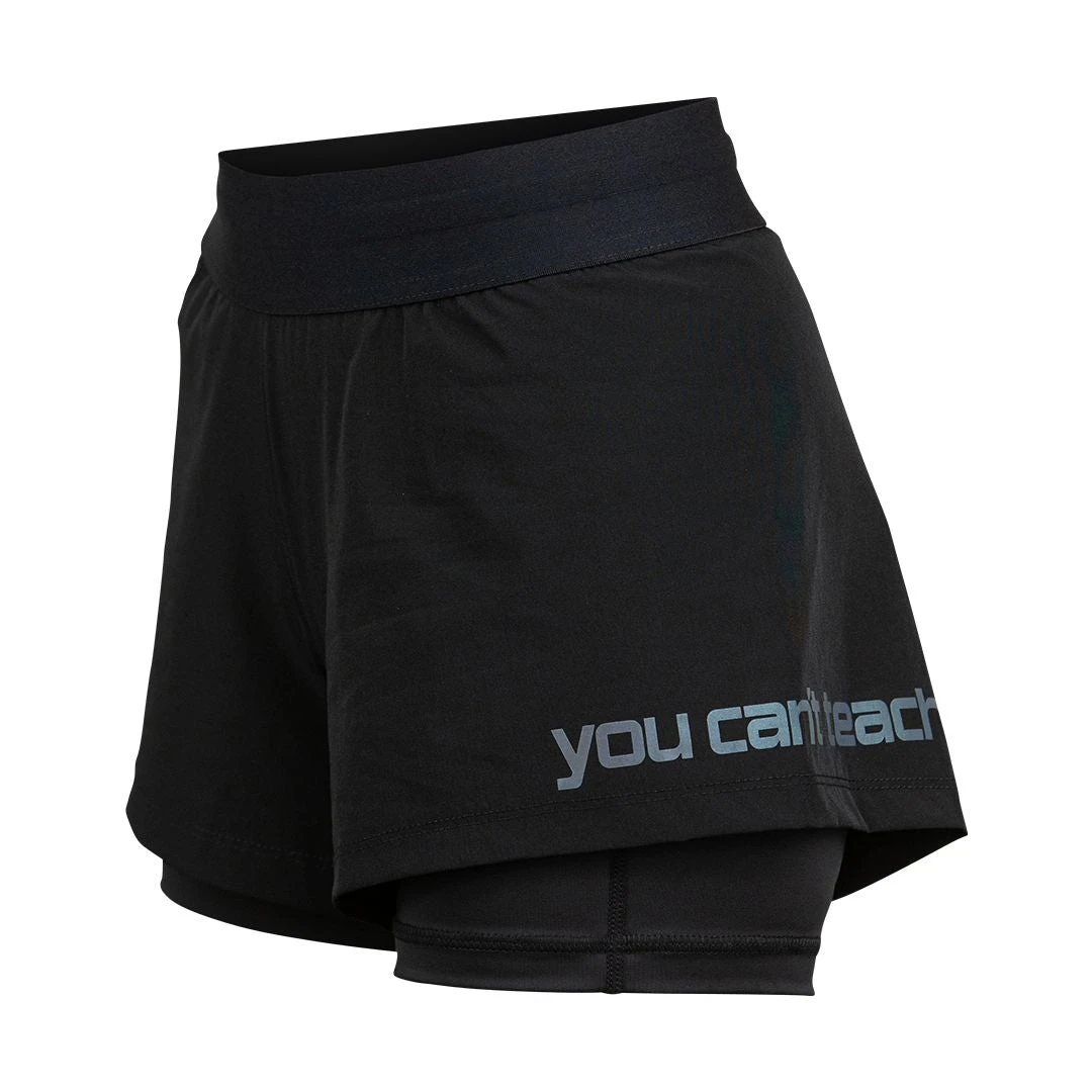 FlyGirl Fight Shorts Black With White 4 FlyGirl Fight Shorts Black With White - Image 4