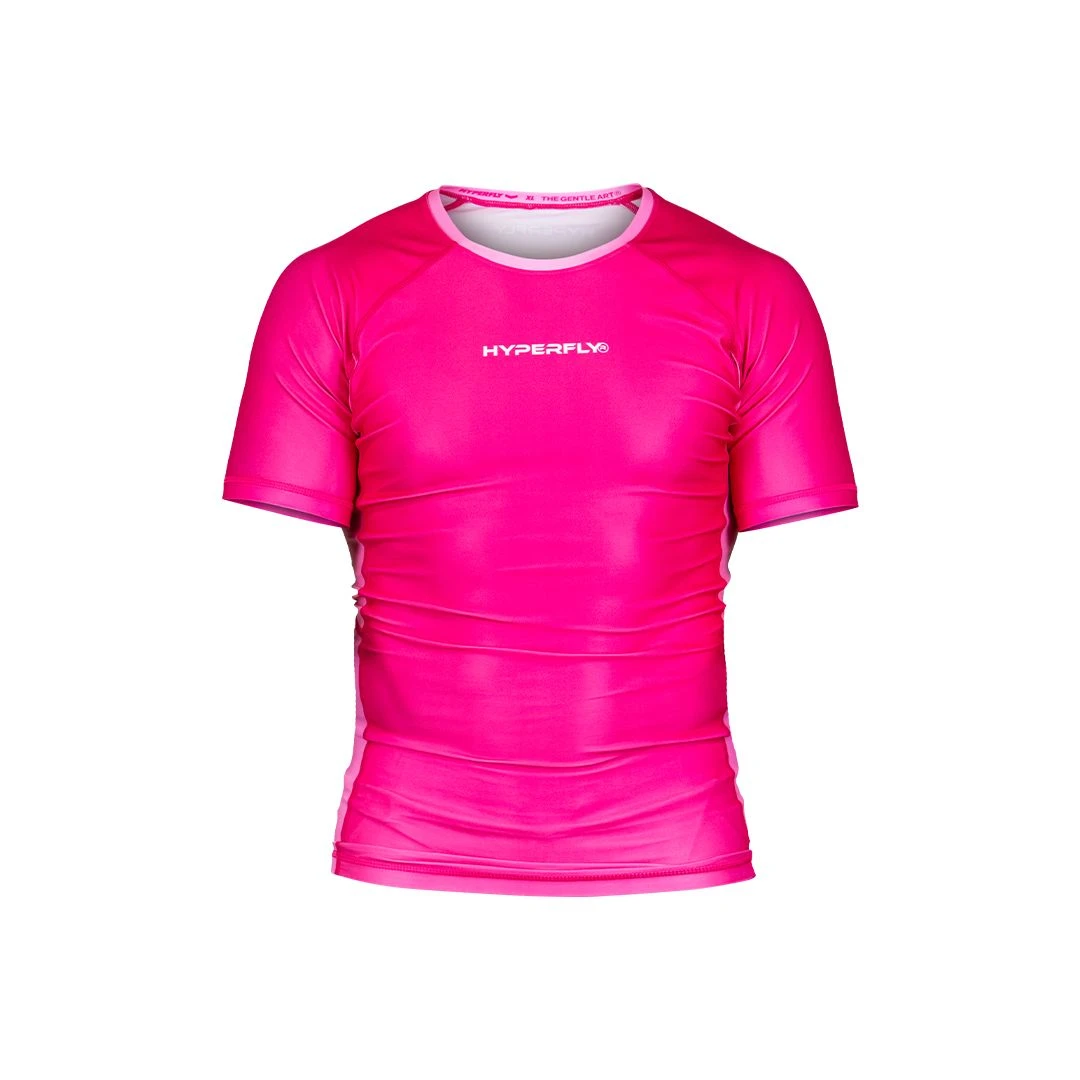 Junior CyberFly Short Sleeve Training Rash Guard Pink 1 Junior CyberFly Short Sleeve Training Rash Guard Pink